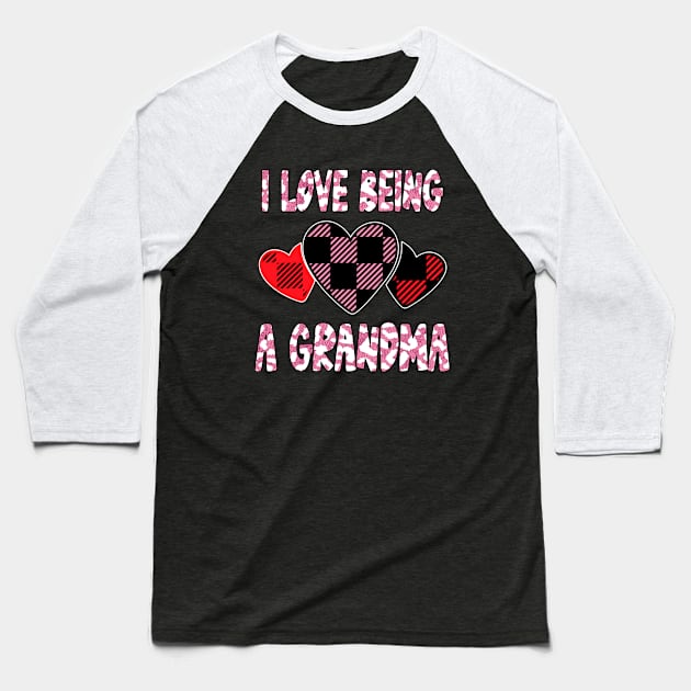 I Love Being Grandma Heart Valentine's Day 2021 Baseball T-Shirt by Marcekdesign